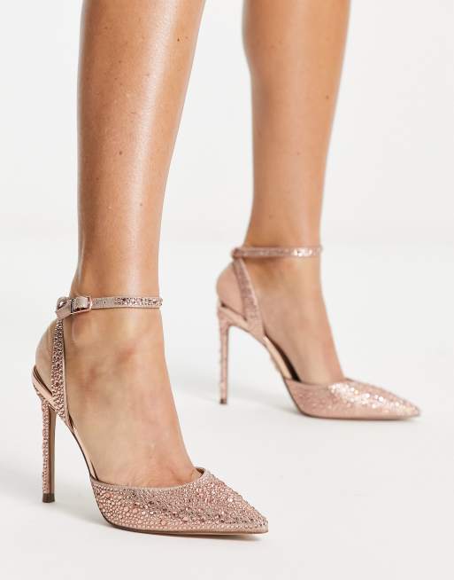 Rose gold hot sale bling heels