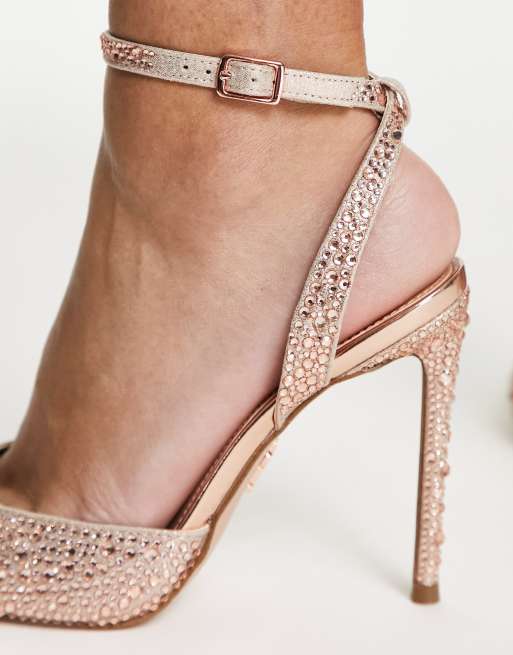 Rose gold rhinestone store shoes