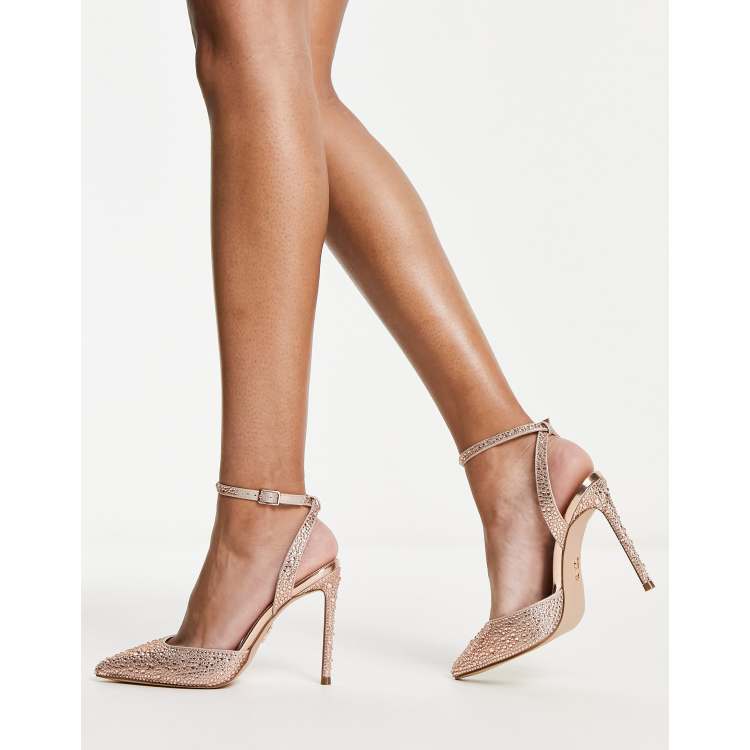 Steve Madden Revert S Scarpe con tacco color oro rosa con strass ASOS