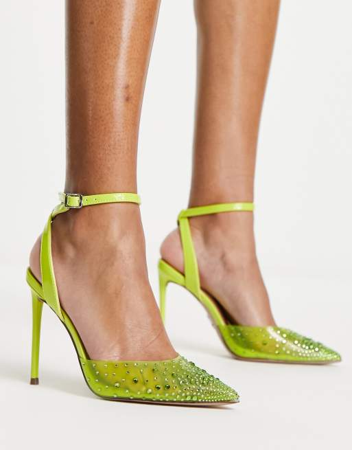 Steve Madden - Revert - Scarpe con tacco decorate color lime