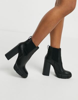 Steve madden black leather boots sale