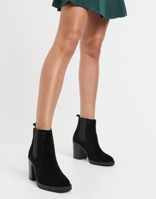 Steve Madden rhyder suede heeled boots in black