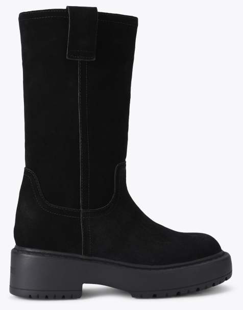 Steve Madden Ruckus black suede knee boots in black - view 1