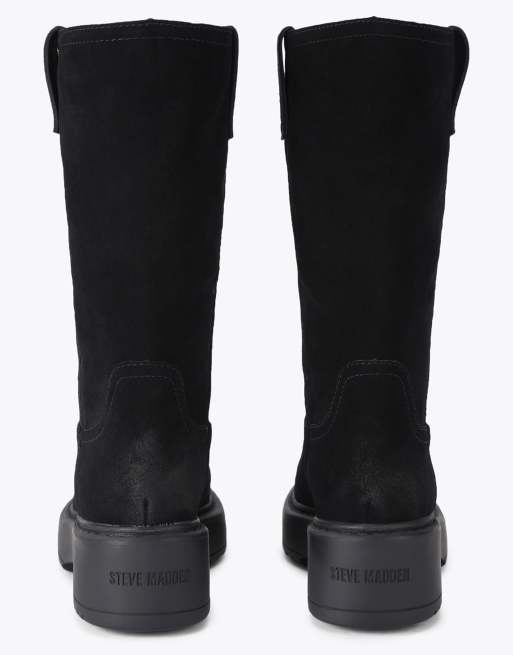 Steve Madden Ruckus black suede knee boots in black, 3 of 4