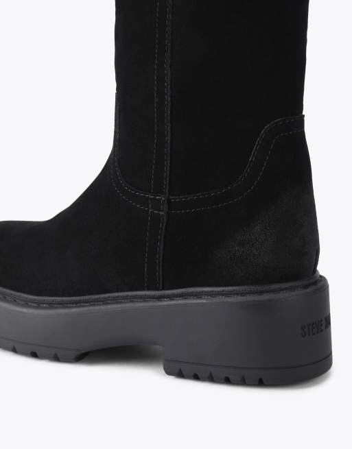 Steve Madden Ruckus black suede knee boots in black, 4 of 4
