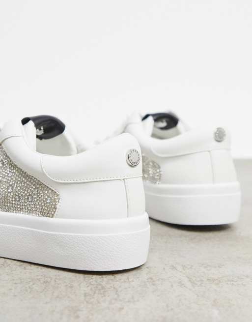 White best sale rhinestone sneakers