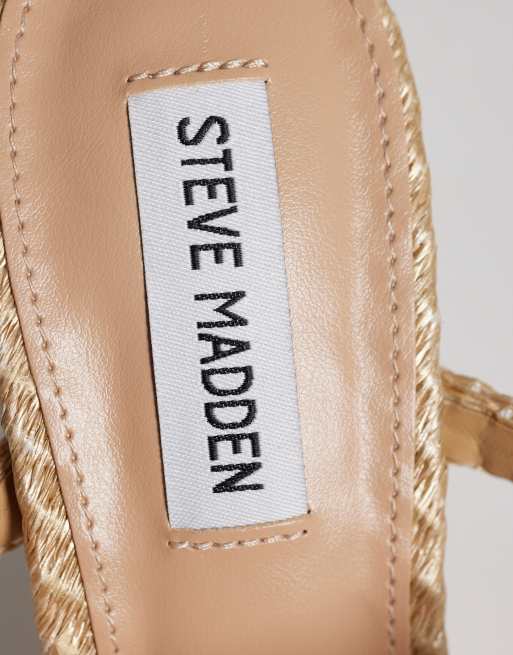 Steve Madden Saturn heeled sandal in gold raffia, 4 of 4