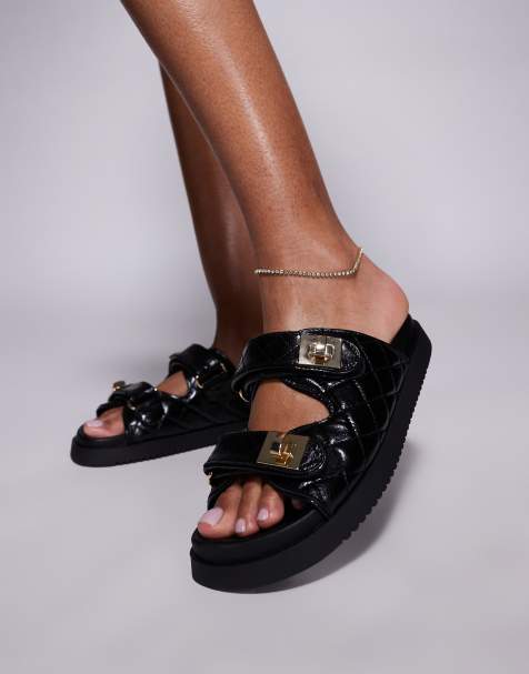 Steve Madden – Schmna – Svarta sandaler i läder med spännen - view 1