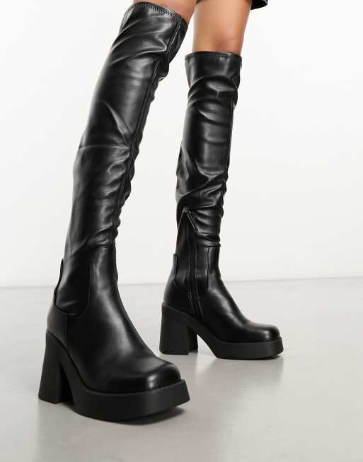 Steve madden over store the knee leather boots