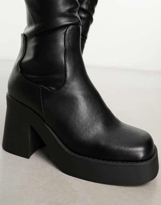 Steve madden black hot sale platform boots