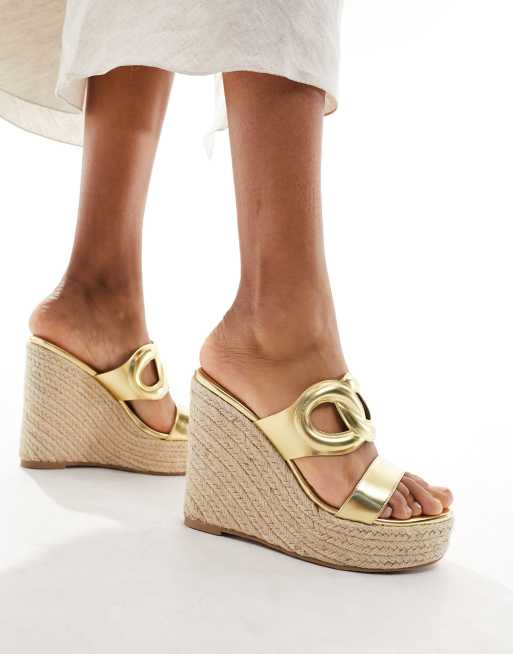 Steve Madden Settle slip on espadrille in gold