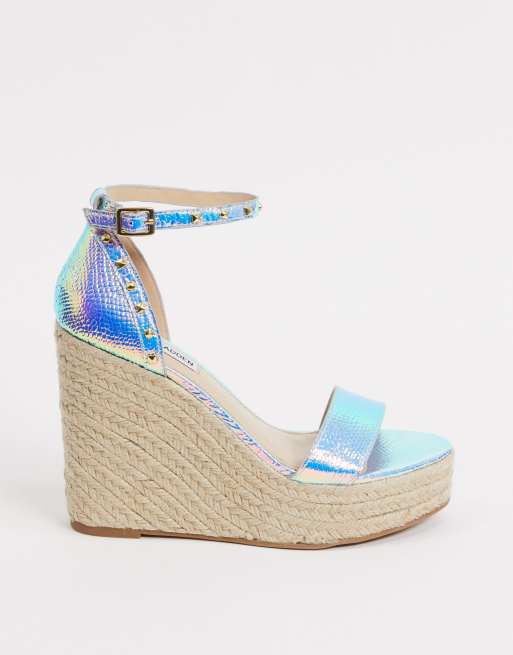 Steve Madden Shanon Blaue Keilabsatzsandalen Mit Nieten Ccytem Morelos