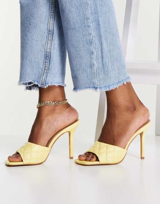 Steve Madden - Signify - Gewatteerde muiltjes met hak in geel