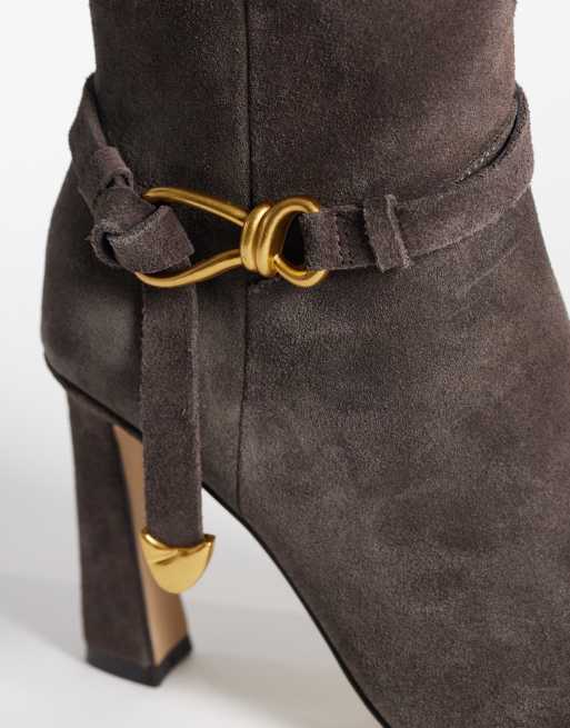 Steve Madden - Sirens - Bottes montantes en daim à talon avec boucle - Marron, 3 de 4