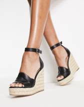 Steve Madden Sivian cross strap espadrille wedges in camel leather