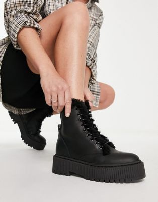 Steve Madden Skyhy-F ankle boots in black leather - ASOS Price Checker