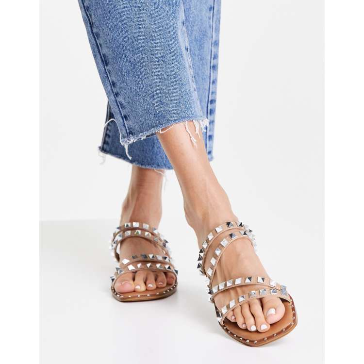 Steve madden outlet tan studded sandals