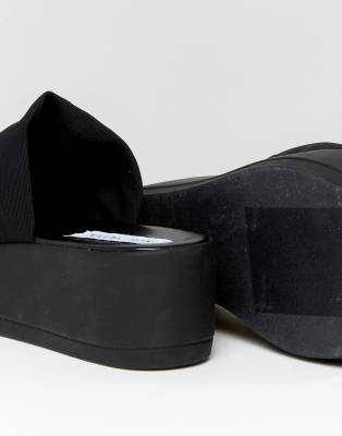 steve madden slinky black platform slide sandals
