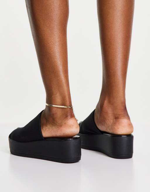 Steve madden slinky online black chunky flatform sandals