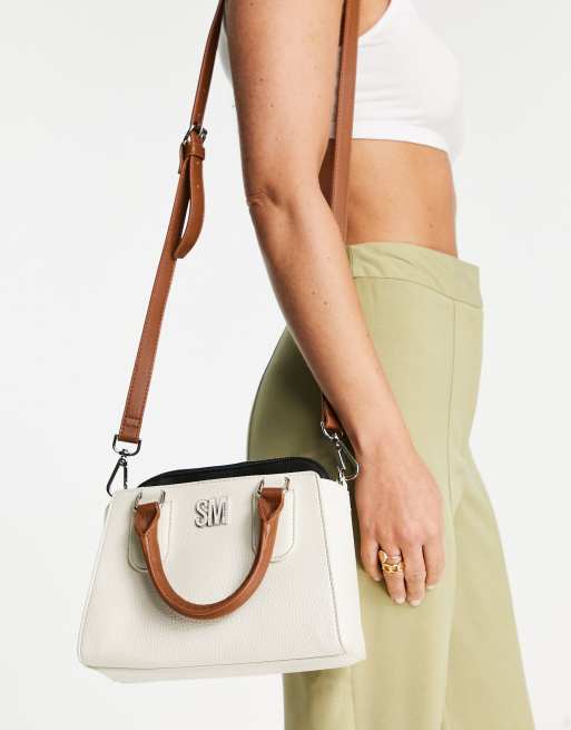 Steve Madden Small Satchel Shoulder Bag With Pull Out Pouch In Cream Asos 