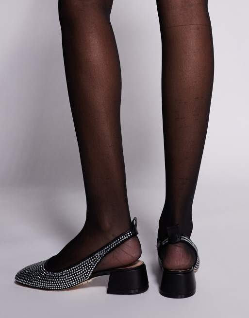 Steve Madden – Smitten – Svarta, utsmyckade skor i mesh med strass och blockklack, 2 av 4