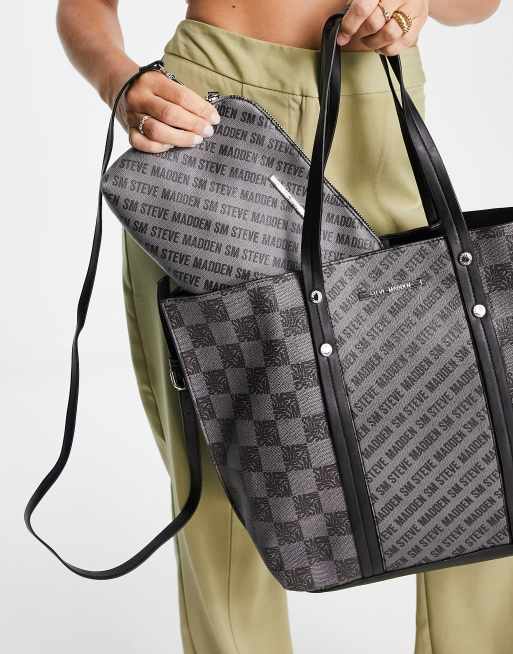 Steve Madden - Sort tote-taske med mønster