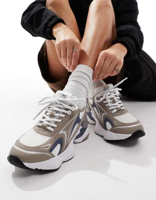 Steve Madden – Speedster-E – Buty sportowe w szaroniebieskim i brązowoszarym kolorze
