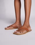 [Steve Madden] Steve Madden Splash thong sandals in tan leather-Brown 41 Cognac