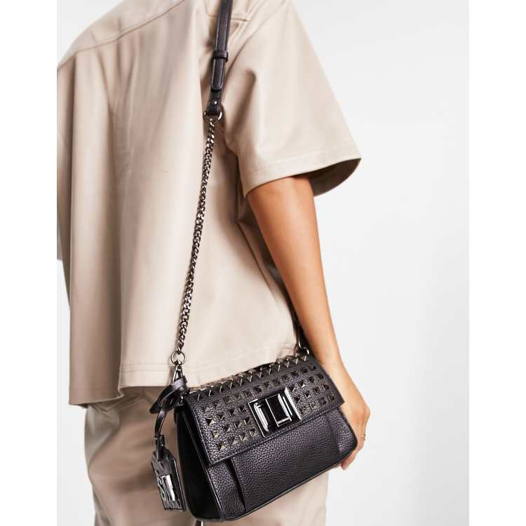 Black studded crossbody sale