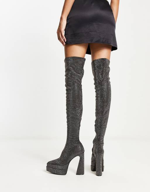 steve madden riding boots with red zipper