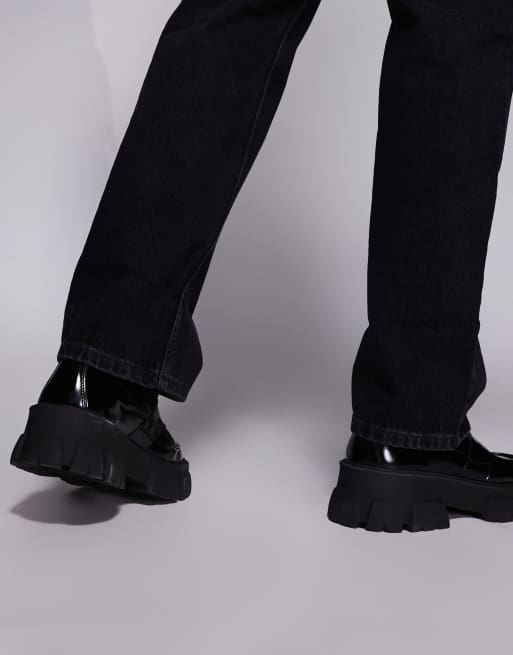 Steve Madden Talsy chunky sole loafers in black leather box, 2 of 4