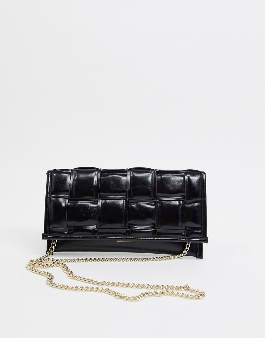 Steve Madden Tangled quilted clutch in black