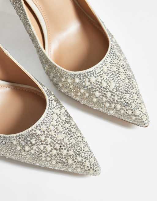 Steve Madden Thrive pearl embellished court shoes in rose gold, 2 of 4