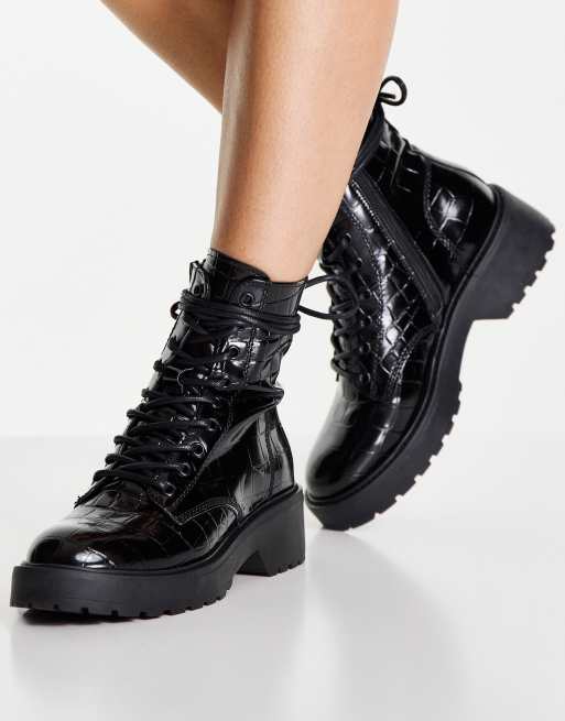 Black combat boots steve madden online