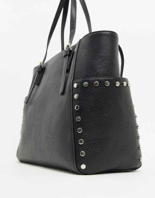 Steve Madden Bsara slouchy studded tote bag in black