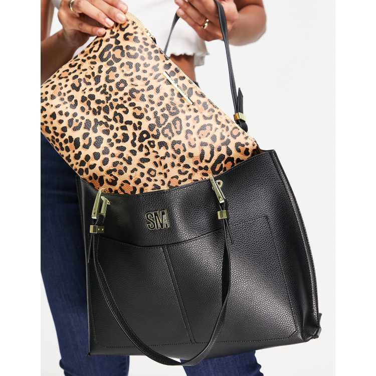 Steve madden tote online bag black