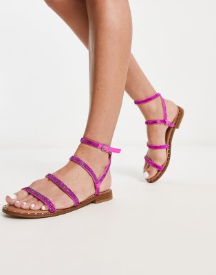 Steve Madden Transport-R rhinestone sandals in pink - ASOS Price Checker