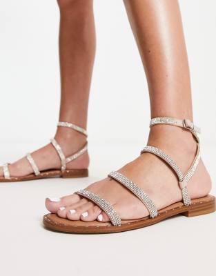 Steve Madden Transport-R rhinestone sandals in silver