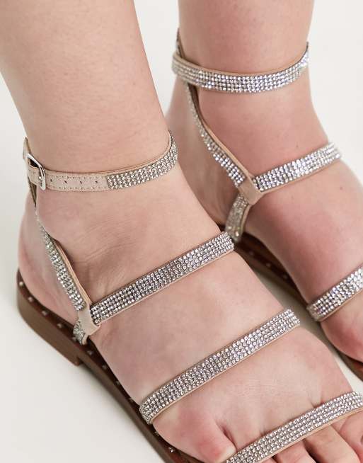 Steve Madden – Transport – Sandalen in Silber mit Strassbesatz | ASOS