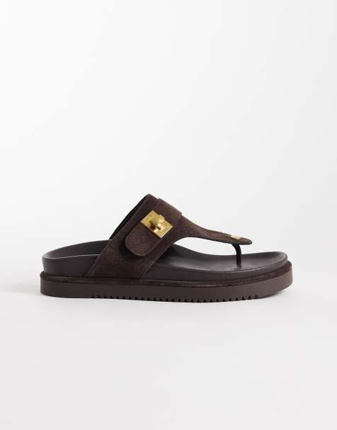 Steve Madden - Tuned-in - Teensandalen met gespbandje in bruin suède - view 1