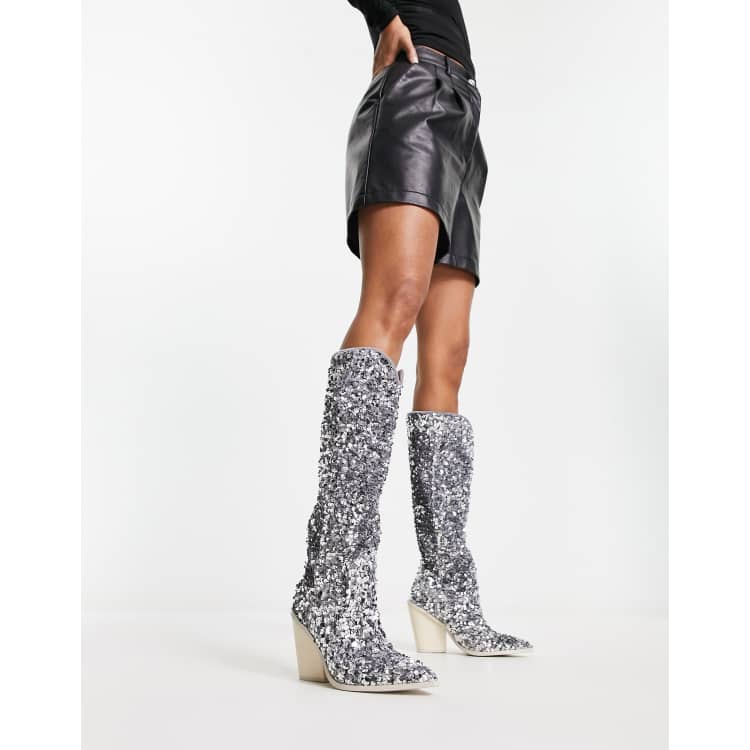 Sequin western clearance boots