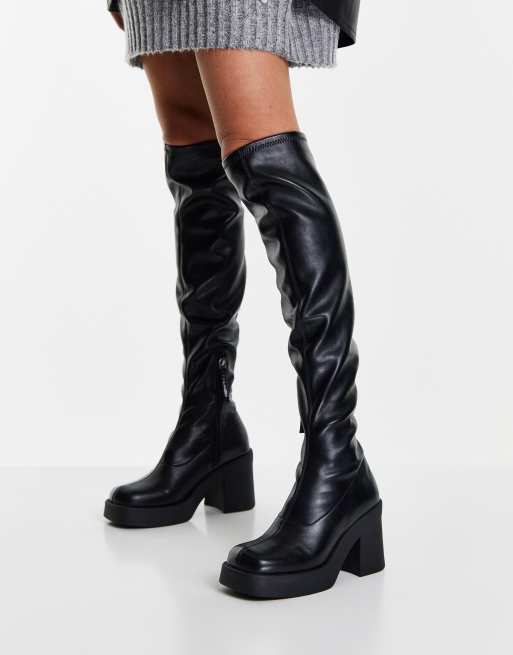 Steve Madden – Upsurge – Overknee-Stiefel im Stil der 90er in Schwarz mit Absatz, 2 von 4