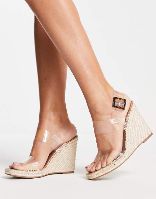 Steve madden 2025 clear wedge sandals