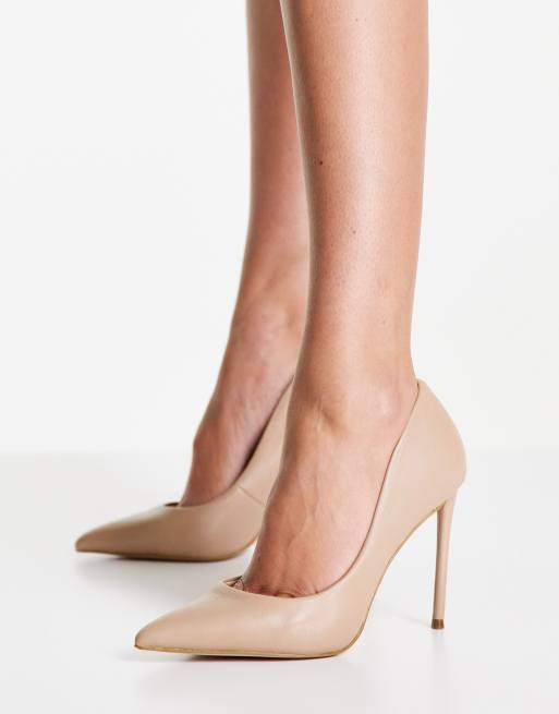 Steve Madden - Vala - Chaussures pointues à talon en cuir - Beige