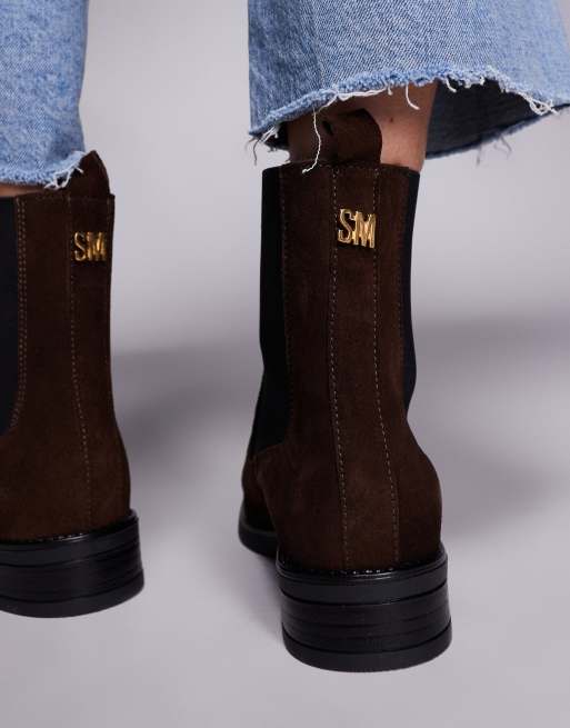 Steve Madden Valera chelsea boots in suede brown, 3 of 4