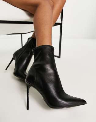 Steve Madden Vanya stretch ankle sock boots in black