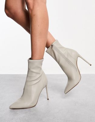  Vanya stretch ankle sock boots in greige