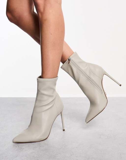 Steve Madden Vanya stretch ankle sock boots in greige ASOS