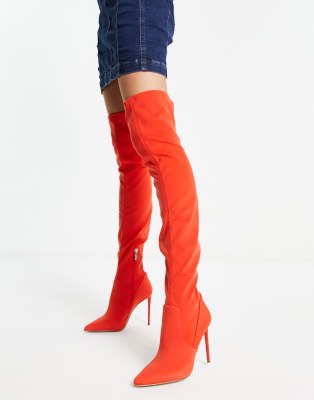 Steve Madden Vava over the knee heeled boots in orange