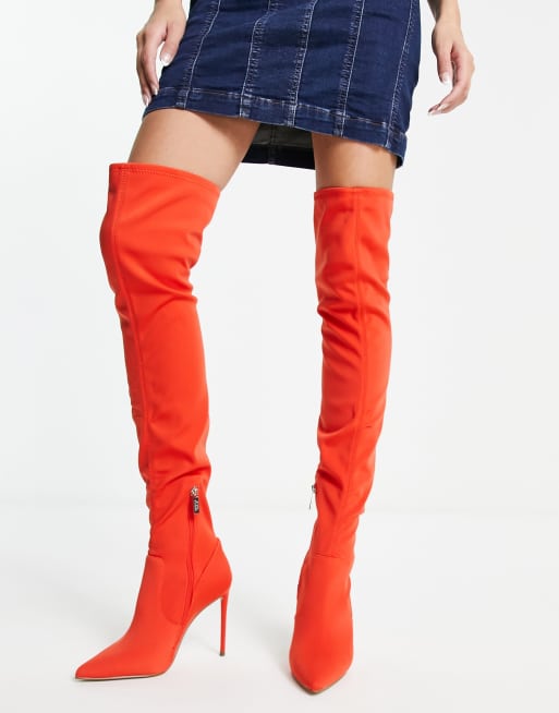 Steve madden red over the 2024 knee boots